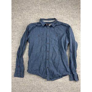 Stoic Shirt‎ Mens Medium Blue Long Sleeve Button Up Cotton Casual Speckled Top